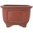 Square unglazed bonsai pot by Bigei - 128 x 128 x 81 mm
