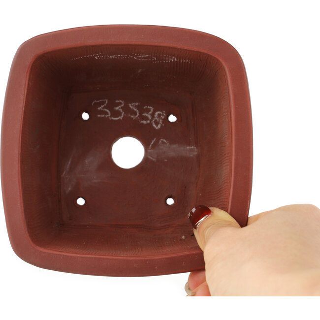 Vaso bonsai quadrato non smaltato di Bigei - 128 x 128 x 81 mm