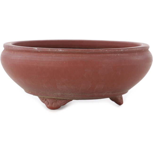 Ronde ongeglazuurde bonsaipot van Bigei - 95 x 95 x 40 mm