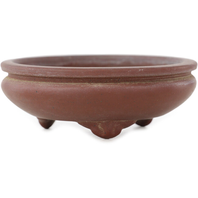 Ronde ongeglazuurde bonsaipot van Bigei - 75 x 75 x 26 mm