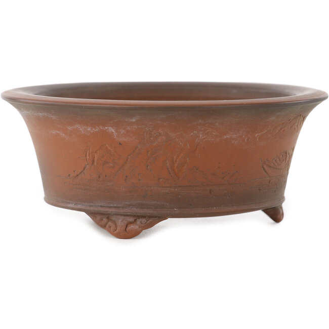 Pot à bonsaï rond non émaillé de Bigei - 95 x 95 x 40 mm