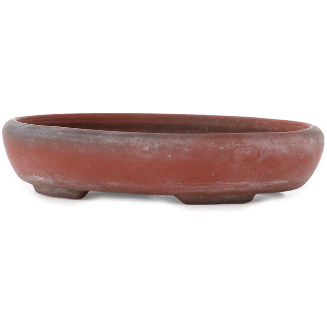 Ovale ongeglazuurde bonsai pot van Bigei - 101 x 76 x 22 mm