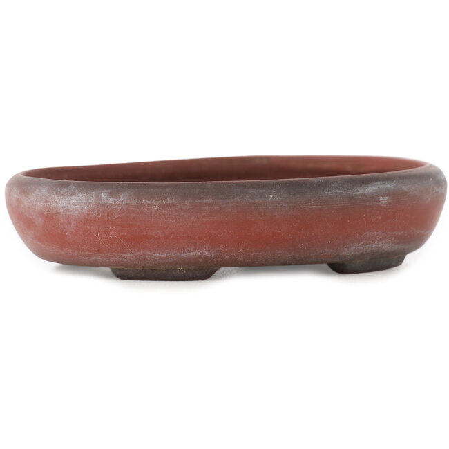 Oval unglazed bonsai pot by Bigei - 101 x 76 x 22 mm