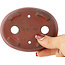 Pot à bonsaï ovale non émaillé de Bigei - 101 x 76 x 22 mm