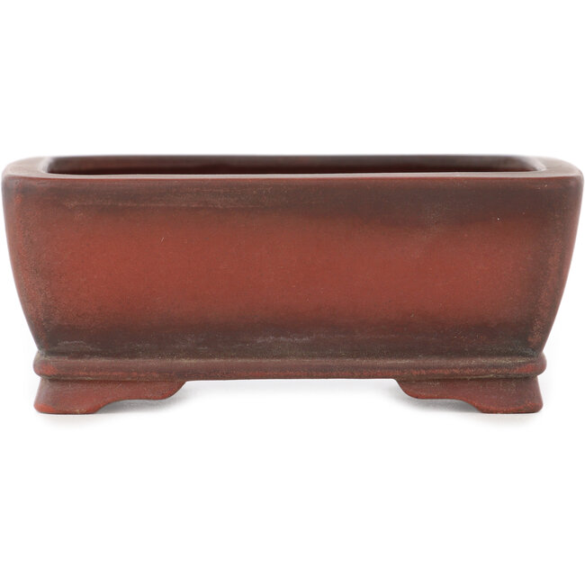 Rectangular unglazed bonsai pot by Bigei - 100 x 77 x 42 mm