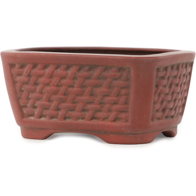Ovale ongeglazuurde bonsai pot van Bigei - 97 x 82 x 47 mm