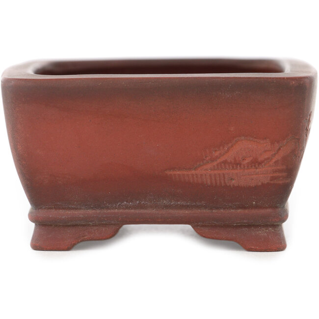 Vaso bonsai rettangolare non smaltato di Bigei - 100 x 77 x 42 mm