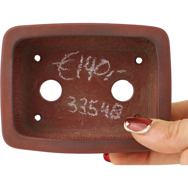 Pot à bonsaï rectangulaire non émaillé de Bigei - 100 x 77 x 42 mm