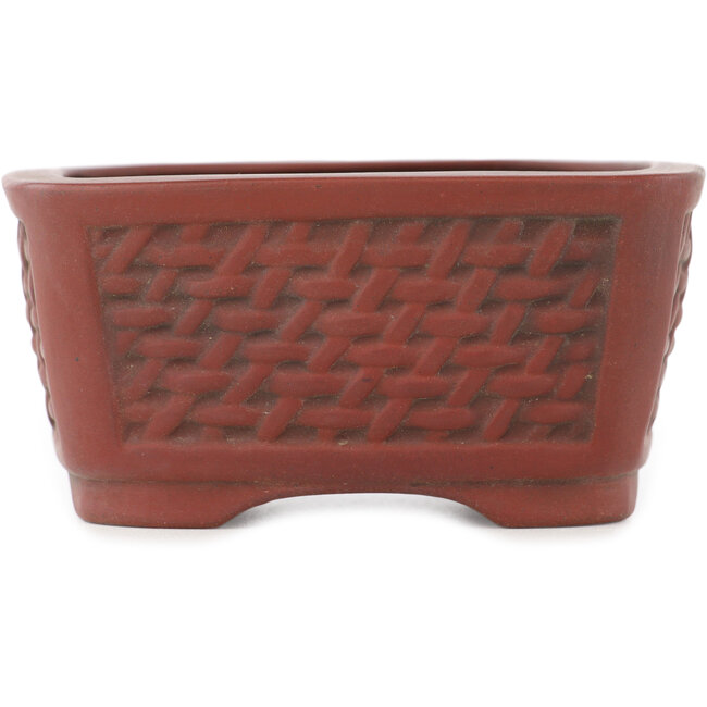 Ovale ongeglazuurde bonsai pot van Bigei - 97 x 82 x 47 mm