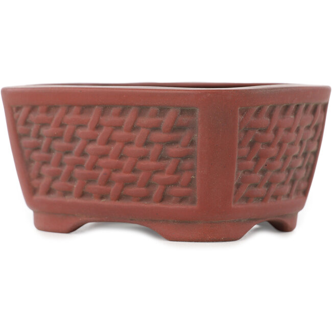 Ovale ongeglazuurde bonsai pot van Bigei - 97 x 82 x 47 mm