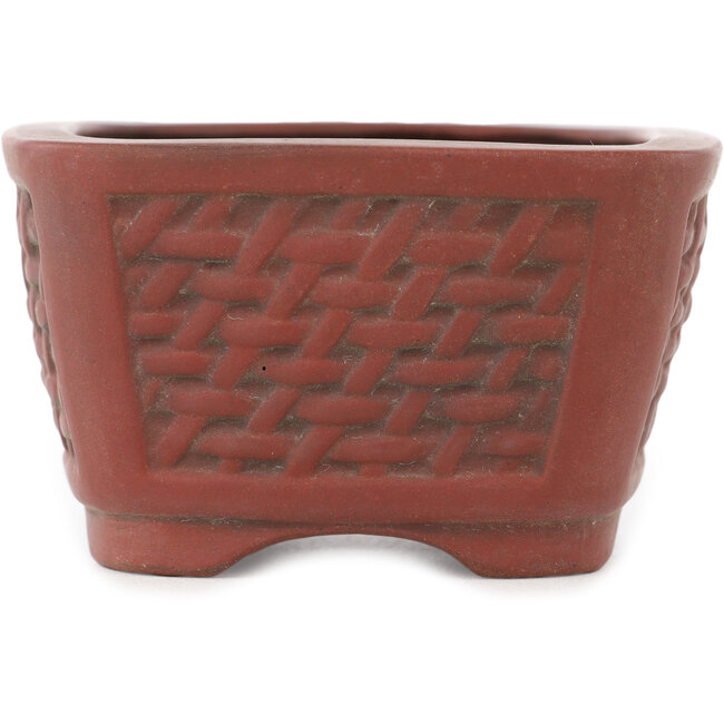 Oval unglazed bonsai pot by Bigei - 97 x 82 x 47 mm