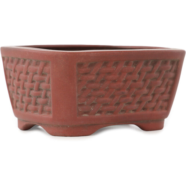 Oval unglazed bonsai pot by Bigei - 97 x 82 x 47 mm