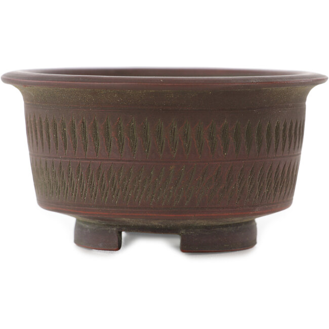 Round unglazed bonsai pot by Bigei - 80 x 80 x 42 mm