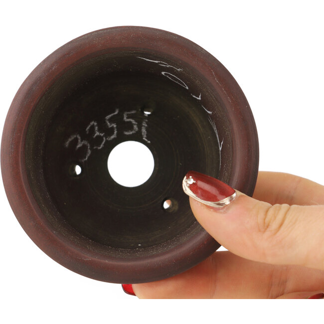 Maceta para bonsái redonda sin esmaltar de Bigei - 80 x 80 x 42 mm