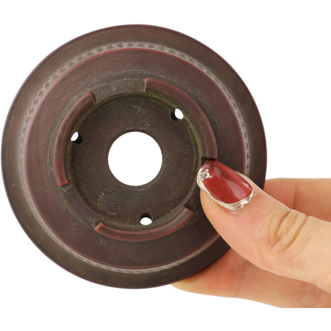 Maceta para bonsái redonda sin esmaltar de Bigei - 80 x 80 x 42 mm