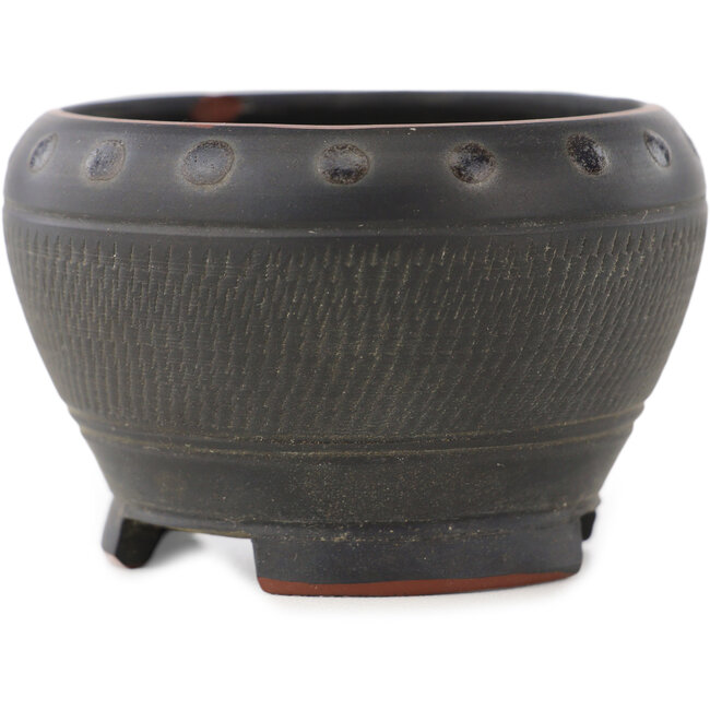 Round unglazed bonsai pot by Bigei - 62 x 62 x 40 mm