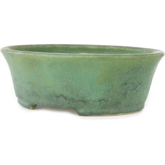Ovale groene bonsaipot van Matuei Kimiko - 188 x 147 x 60 mm
