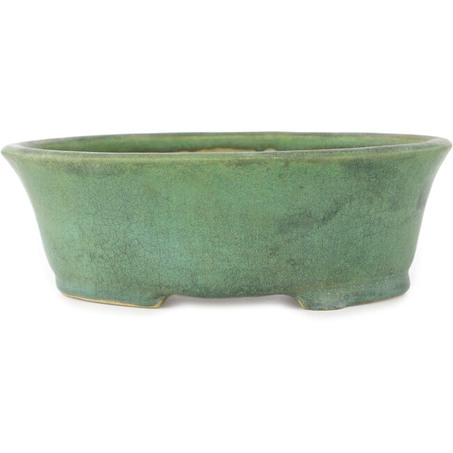 Vaso bonsai ovale verde di Matuei Kimiko - 188 x 147 x 60 mm