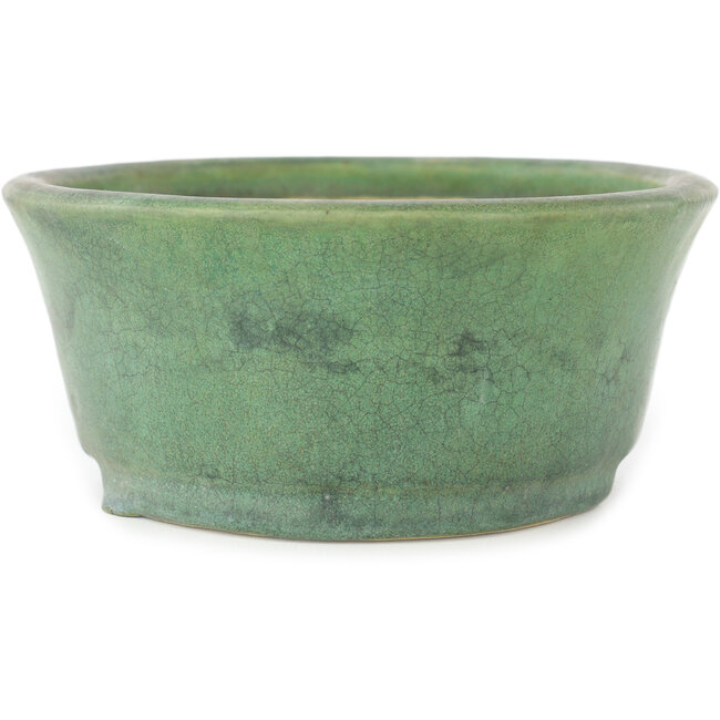 Maceta ovalada para bonsái verde de Matuei Kimiko - 188 x 147 x 60 mm