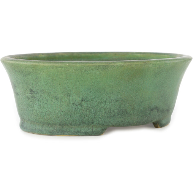 Maceta ovalada para bonsái verde de Matuei Kimiko - 188 x 147 x 60 mm
