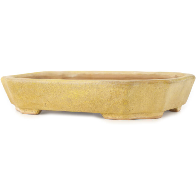Maceta rectangular amarilla para bonsái de Matuei Kimiko - 170 x 132 x 35 mm