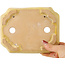 Pot à bonsaï rectangulaire jaune de Matuei Kimiko - 170 x 132 x 35 mm