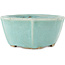 Ronde blauwe bonsaipot van Matuei Kimiko - 160 x 160 x 75 mm