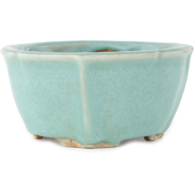 Vaso bonsai rotondo blu di Matuei Kimiko - 160 x 160 x 75 mm