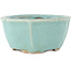 Ronde blauwe bonsaipot van Matuei Kimiko - 160 x 160 x 75 mm