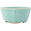 Ronde blauwe bonsaipot van Matuei Kimiko - 160 x 160 x 75 mm