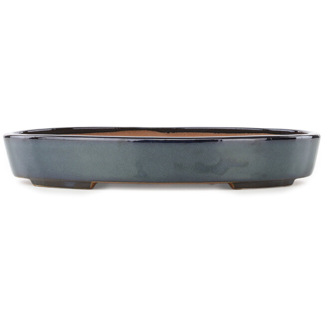 Pot à bonsaï ovale bleu foncé de Yamafusa - 298 x 230 x 45 mm