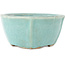 Ronde blauwe bonsaipot van Matuei Kimiko - 160 x 160 x 75 mm