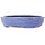 Oval blue bonsai pot by Hattori - 265 x 195 x 61 mm