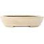 Ovale gebroken witte bonsai pot van Hattori - 265 x 198 x 60 mm