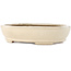 Ovale gebroken witte bonsai pot van Hattori - 265 x 198 x 60 mm