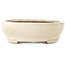 Ovale gebroken witte bonsai pot van Hattori - 265 x 198 x 60 mm