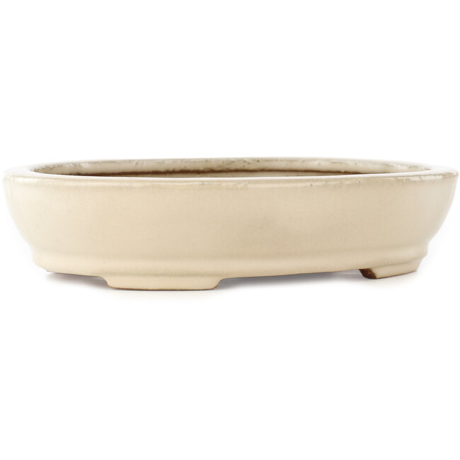 Vaso bonsai ovale bianco sporco di Hattori - 265 x 198 x 60 mm