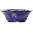Round blue and pink bonsai pot by Koyou - 167 x 167 x 58 mm