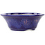 Round blue and pink bonsai pot by Koyou - 167 x 167 x 58 mm