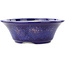 Round blue and pink bonsai pot by Koyou - 167 x 167 x 58 mm