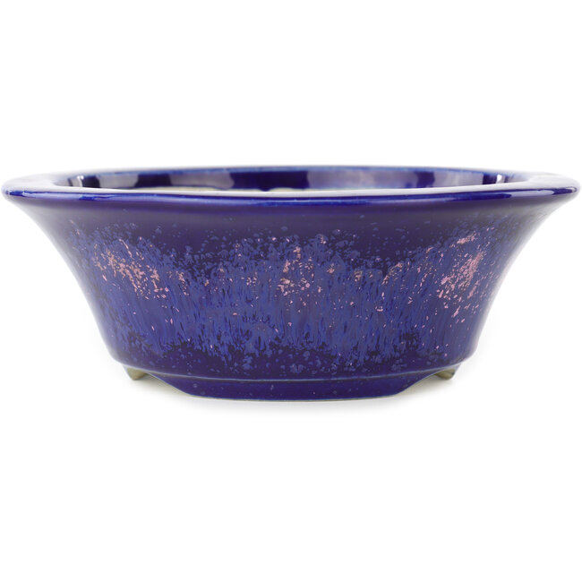 Ronde blauwe en roze bonsai pot van Koyou - 167 x 167 x 58 mm