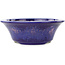 Round blue and pink bonsai pot by Koyou - 167 x 167 x 58 mm