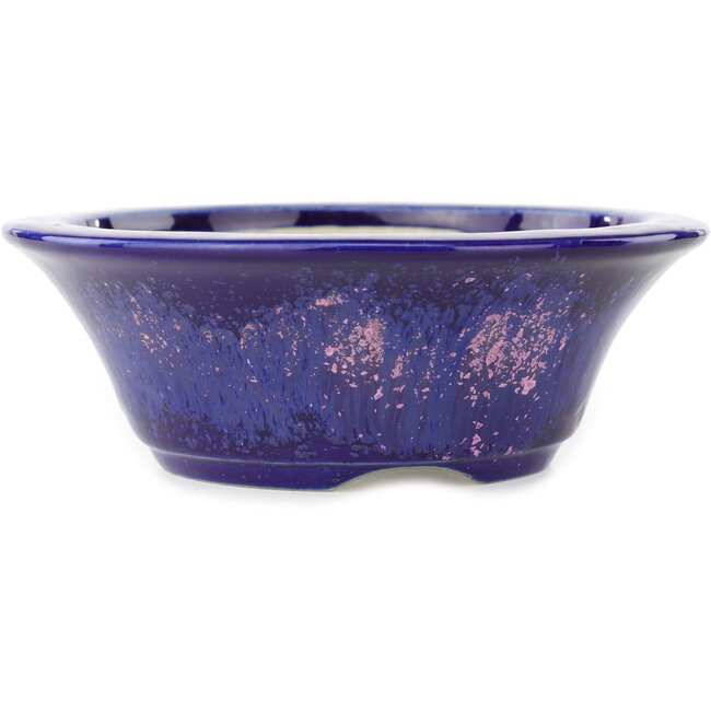 Pot à bonsaï rond bleu et rose de Koyou - 167 x 167 x 58 mm