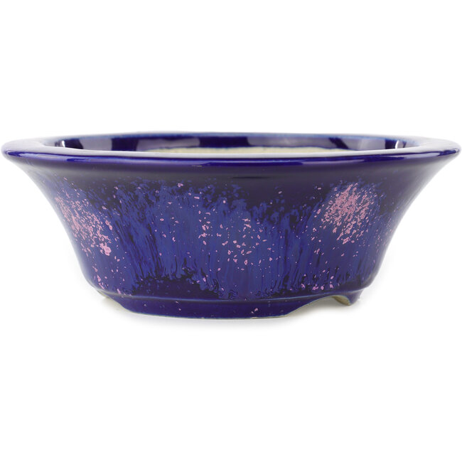Ronde blauwe en roze bonsai pot van Koyou - 167 x 167 x 58 mm