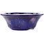 Round blue and pink bonsai pot by Koyou - 167 x 167 x 58 mm