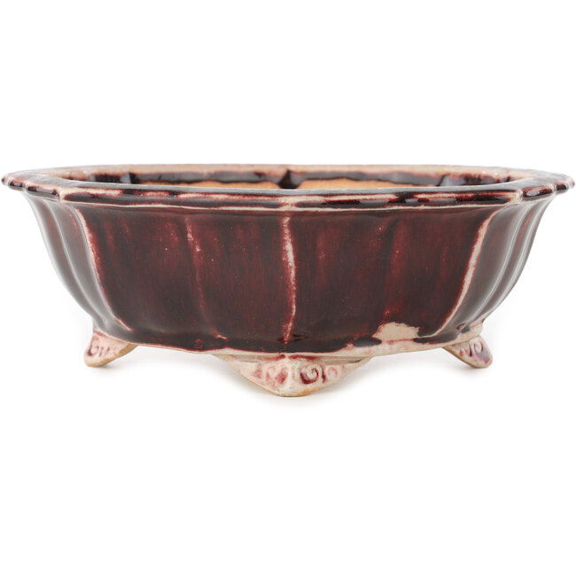 Lotus rode en witte bonsai pot van Koyou - 180 x 180 x 60 mm