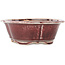 Mokko red and white bonsai pot by Koyou - 163 x 140 x 58 mm