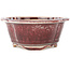 Mokko red and white bonsai pot by Koyou - 163 x 140 x 58 mm