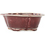Mokko red and white bonsai pot by Koyou - 163 x 140 x 58 mm