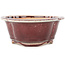 Mokko red and white bonsai pot by Koyou - 163 x 140 x 58 mm